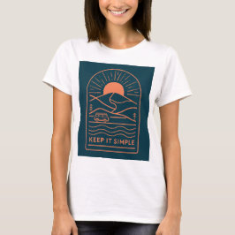 Houd het simpel Living Camping Stickman Humor Pun, T-shirt