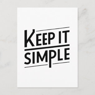 Houd het Simpel Minimaal Citaat Ontwerp Briefkaart