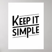 Houd Het Simpel Minimaal Citaatontwerp Poster (Voorkant)