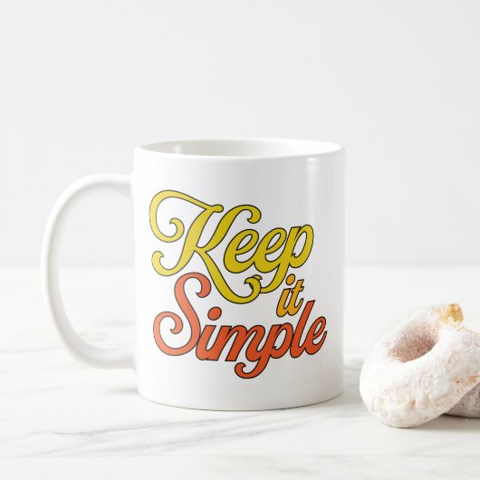 Houd het Simpel Mok (Geel) (Met donut)