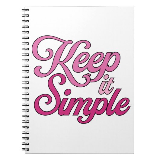 Houd het Simpel Notitieboek (Roze) (Voorkant)