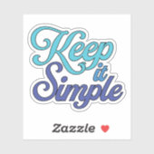 Houd Het Simpel Sticker (Blauw) (Vel)