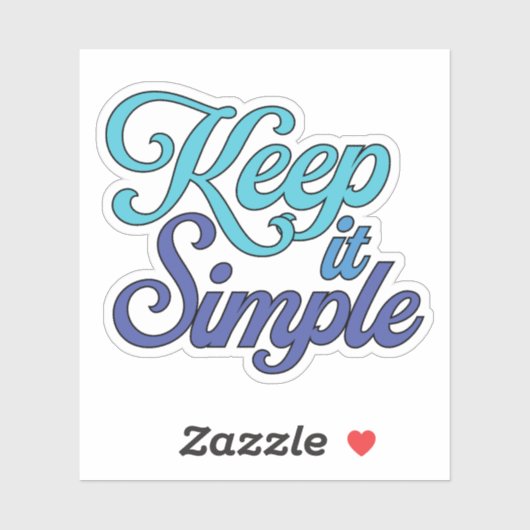 Houd Het Simpel Sticker (Blauw) (Vel)