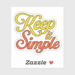 Houd Het Simpel Sticker (Geel)