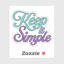 Houd Het Simpel Sticker (Paars)