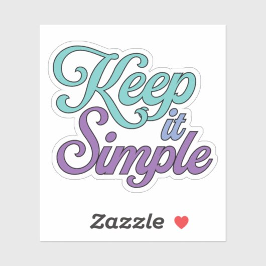 Houd Het Simpel Sticker (Paars) (Vel)