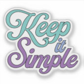 Houd Het Simpel Sticker (Paars) (Voorkant)