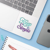 Houd Het Simpel Sticker (Paars) (Laptop met iPhone)