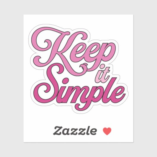 Houd Het Simpel Sticker (Roze) (Vel)