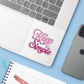 Houd Het Simpel Sticker (Roze) (Laptop met iPhone)