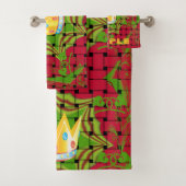 Houd het simpel: Vetgedrukte Gouden Rood Geweven B Bad Handdoek (Insitu)