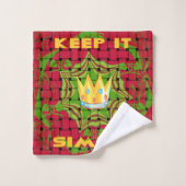 Houd het simpel: Vetgedrukte Gouden Rood Geweven B Bad Handdoek (Wasdoekje)