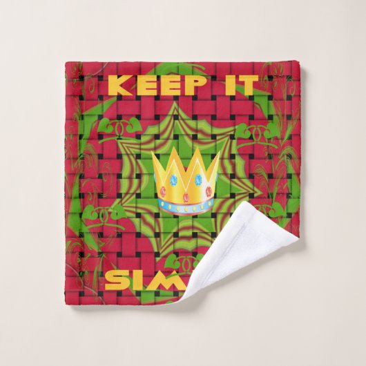 Houd het simpel: Vetgedrukte Gouden Rood Geweven B Bad Handdoek (Wasdoekje)