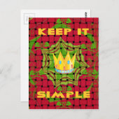 Houd het simpel: Vetgedrukte Gouden Rood Geweven B Briefkaart (Voorkant / Achterkant)