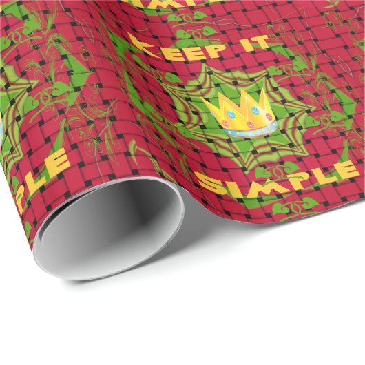 Houd het simpel: Vetgedrukte Gouden Rood Geweven B Cadeaupapier (Rol Hoek)