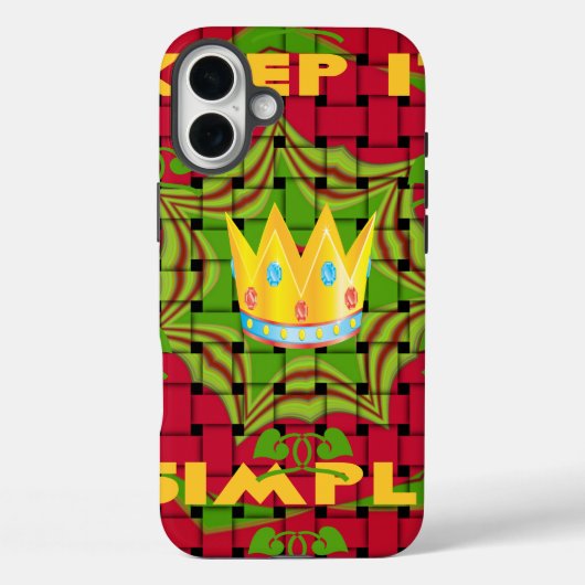 Houd het simpel: Vetgedrukte Gouden Rood Geweven B Case-Mate iPhone Case (Achterkant)