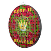 Houd het simpel: Vetgedrukte Gouden Rood Geweven B Dartbord (Voorkant Rechts)