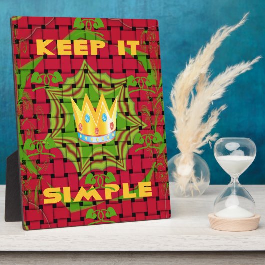 Houd het simpel: Vetgedrukte Gouden Rood Geweven B Fotoplaat (Zijkant)