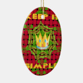 Houd het simpel: Vetgedrukte Gouden Rood Geweven B Keramisch Ornament (Rechts)