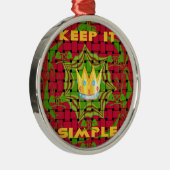 Houd het simpel: Vetgedrukte Gouden Rood Geweven B Metalen Ornament (Rechts)