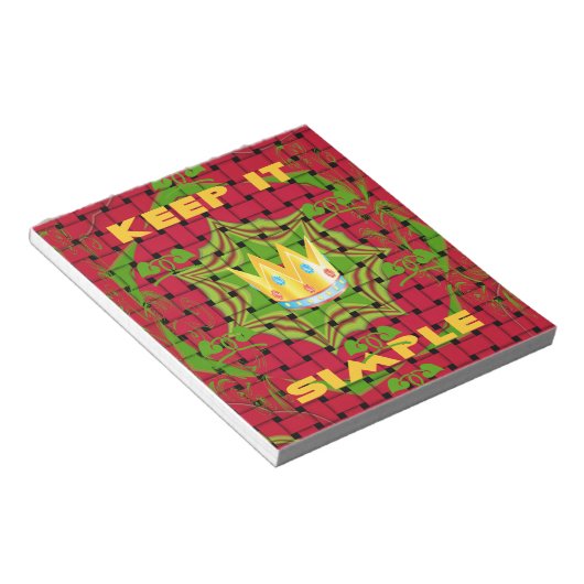 Houd het simpel: Vetgedrukte Gouden Rood Geweven B Notitieblok (Schuin)