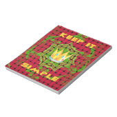 Houd het simpel: Vetgedrukte Gouden Rood Geweven B Notitieblok (Linkerzijde)