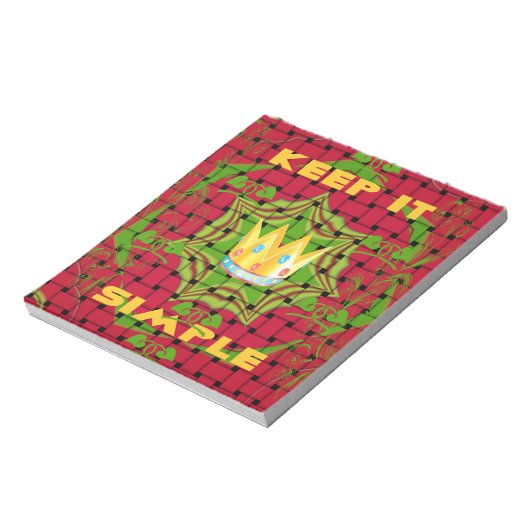 Houd het simpel: Vetgedrukte Gouden Rood Geweven B Notitieblok (Linkerzijde)