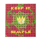 Houd het simpel: Vetgedrukte Gouden Rood Geweven B Notitieblok (Voorkant)