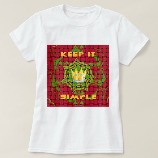 Houd het simpel: Vetgedrukte Gouden Rood Geweven B T-shirt (Design voorkant)