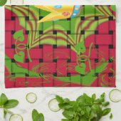 Houd het simpel: Vetgedrukte Gouden Rood Geweven B Theedoek (Gevouwen)