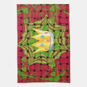 Houd het simpel: Vetgedrukte Gouden Rood Geweven B Theedoek (Verticaal)