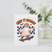 Houd het spookachtig skateboarden geest briefkaart (Staand voorkant)