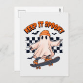 Houd het spookachtig skateboarden geest briefkaart (Voorkant / Achterkant)