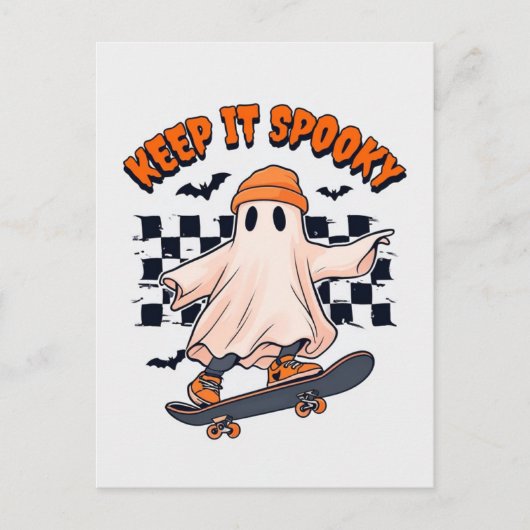 Houd het spookachtig skateboarden geest briefkaart (Voorkant)