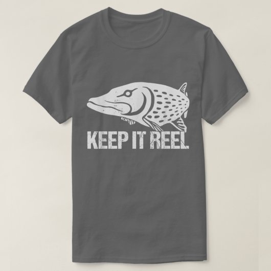 Houd het spoor Gevist Hook Classic Fish Angling FI T-shirt (Design voorkant)