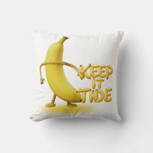 Houd het Tide – Grappige Bananen Typografie Minima Kussen