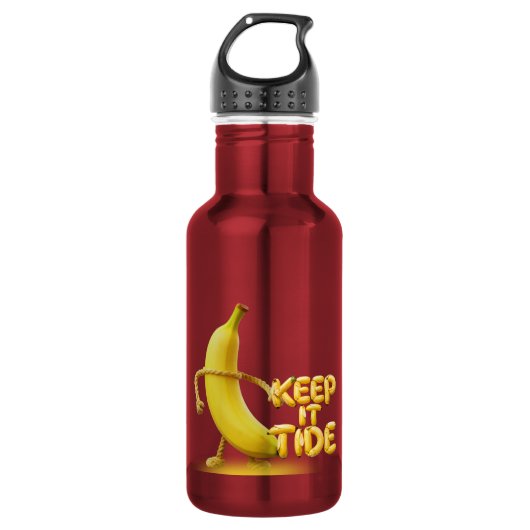 Houd het Tide – Grappige Bananen Typografie Minima Waterfles (Voorkant)
