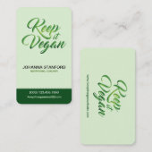 Houd het Vegan Happy Quote Business Visitekaartje (Voorkant / Achterkant)