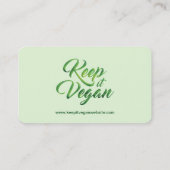 Houd het Vegan Happy Quote Business Visitekaartje (Achterkant)