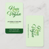 Houd het Vegan Happy Quote Business Visitekaartje (Voorkant / Achterkant)