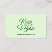 Houd het Vegan Happy Quote Business Visitekaartje (Achterkant)