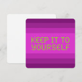 Houd het voor jezelf Pink Gfx Flat Kaart (Voorkant / Achterkant)