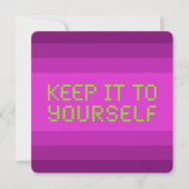 Houd het voor jezelf Pink Gfx Flat Kaart (Voorkant)