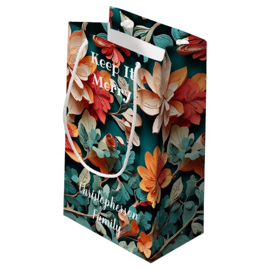 Houd het vrolijk klein cadeauzakje (Achterkant Gekanteld)