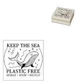 Houd het Zee Plastic Vrij, Verminder Hergebruik Re Rubberstempel (Gestempeld)