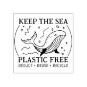Houd het Zee Plastic Vrij, Verminder Hergebruik Re Rubberstempel (Afrduk)