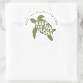 Houd het Zee plastic vrije Zee schuin Ronde Sticker (Tas)