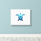 Houd het Zee plasticvrij Bewaar de Zeeen schildpad Canvas Afdruk (Insitu (Houten vloer))