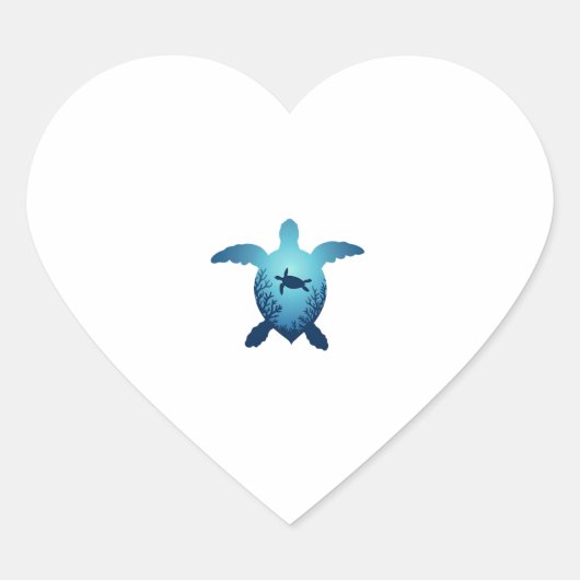 Houd het Zee plasticvrij Bewaar de Zeeen schildpad Hart Sticker (Voorkant)