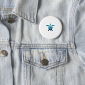 Houd het Zee plasticvrij Bewaar de Zeeen schildpad Ronde Button 5,7 Cm (In situ)